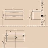 Тумба под раковину 60 см, Rovere Moro, BelBagno Ancona-N ANCONA-N-600-2C-SO-RW