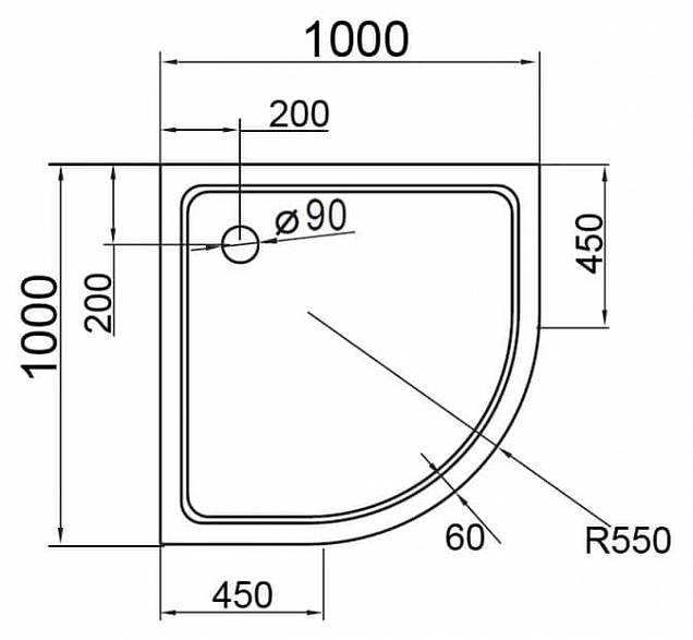 Фотография товара Cezares Tray TRAY-S-R-100-550-13-W