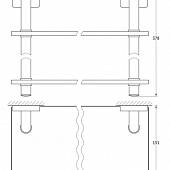 Полка 2-х ярусная 50 см Ellux Avantgarde AVA 036