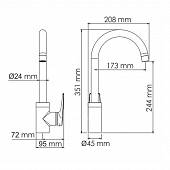 Смеситель для кухни WasserKraft Wiese 8407