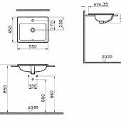 Раковина 55 см Vitra S20 5465B003-0001