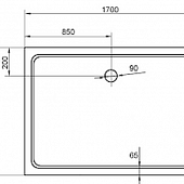 Душевой поддон 170х80 см Cezares TRAY-M-AH-170/80-35-W