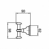 Крючок двойной, бронза, Webert Ottocento AM500401065