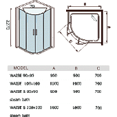 Душевая кабина 100х100 см, Welt Wasser Waise WW 1000 PREMIUM