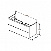 Тумба под раковину 100 см, светло-коричневый матовый, Ideal Standard Softmood T7802S5