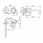 Смеситель для раковины настенный, на 2 отв. (внеш. монт. часть), черный, Ideal Standard Ceraline A6938XG