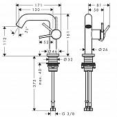 Смеситель для раковины, хром Hansgrohe Tecturis S 73320000