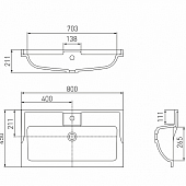 Комплект мебели 80 см, ясень черный, Акватон Леон 80Н 1A187801LBPT0-K