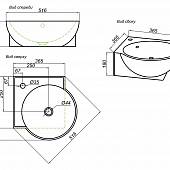 Раковина 45 см, угловая, Aqwella Corner TP051.0000Q