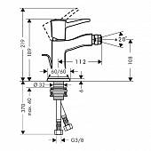 Смеситель для биде (д.к), хром, Hansgrohe Metropol 31320000