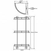 Полочка угловая тройная 27х27 см Bemeta Omega 104202152