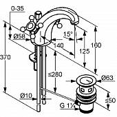 Смеситель для раковины (д.к.), золото, Kludi Adlon 510104520