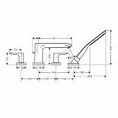 Смеситель для ванны Hansgrohe Metris 31442000