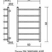 Полотенцесушитель водяной 50х60, бронза, Domoterm Лаура П6 500*600 АБР