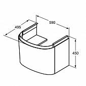 Тумба под раковину 59 см, белый лак глянцевый, Ideal Standard Dea T7850WG