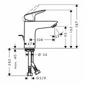 Смеситель для раковины (д.к) Hansgrohe Logis 71100000